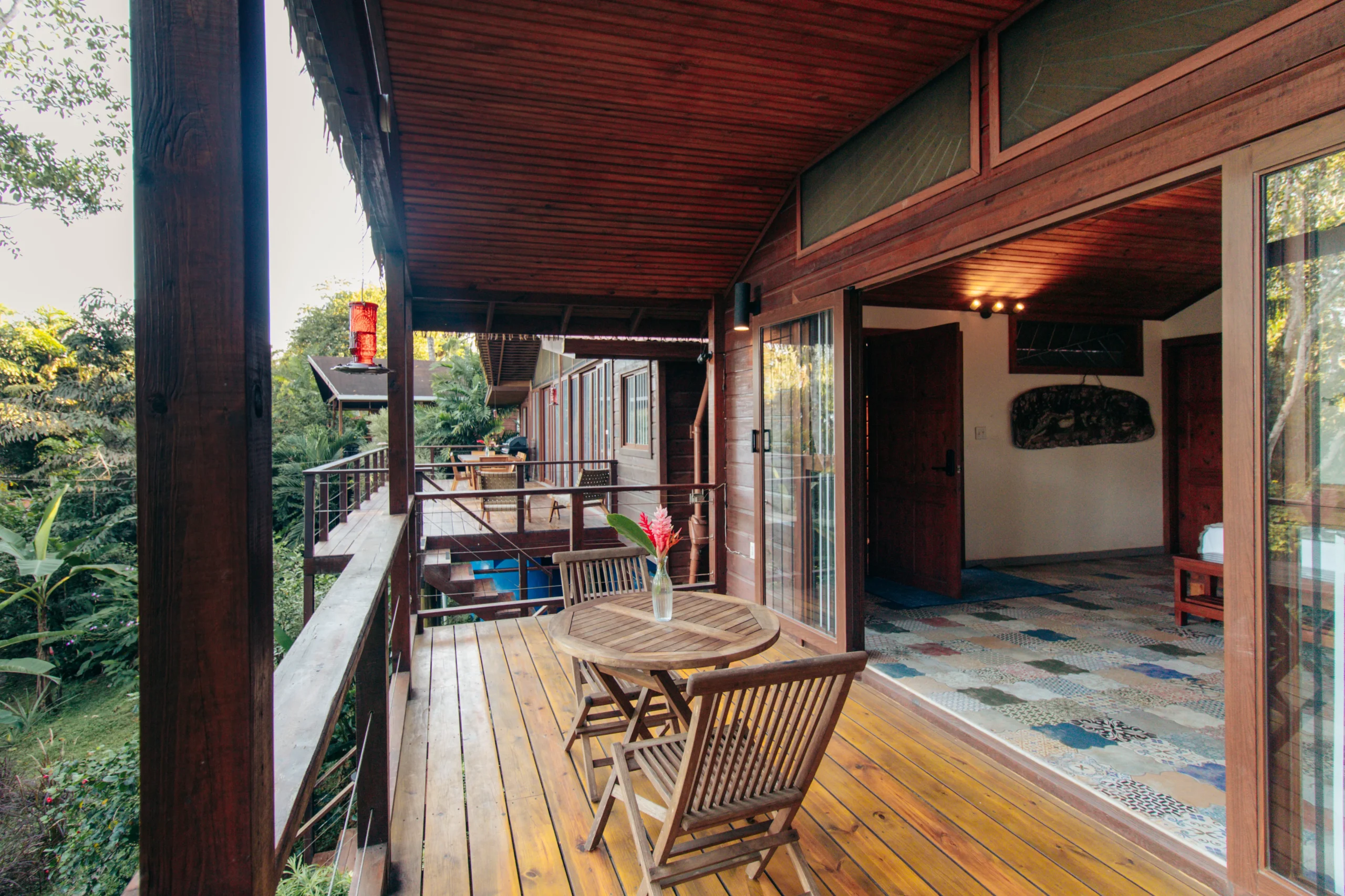 Main villa master bedroom seating area with garden view